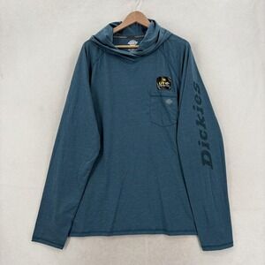 Dickies Temp iQ Hoodie Shirt Mens 2XL Blue Long Sleeve UV 40+ Sun Fishing Hiking